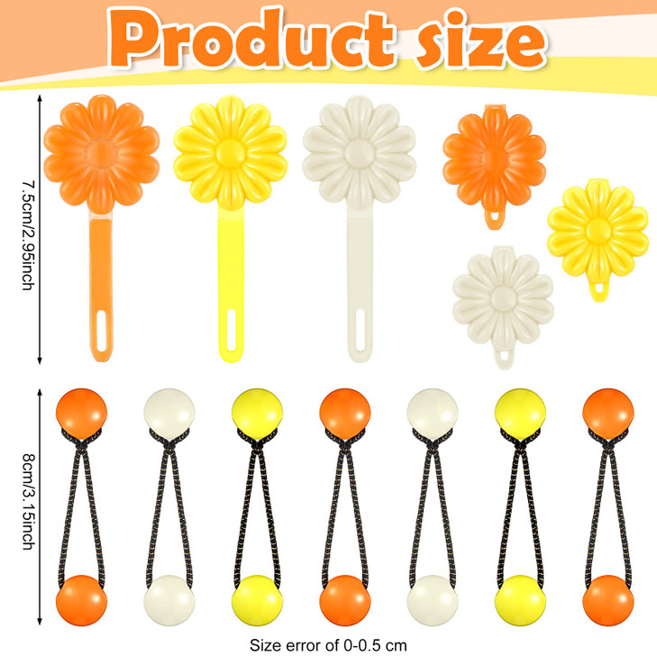 72 Pcs Hair Accessories Set - Self Hinge Barrettes, Bows, Flowers, Plastic Clips for Baby Girls, Toddlers (Orange, Red, Yellow, White)
