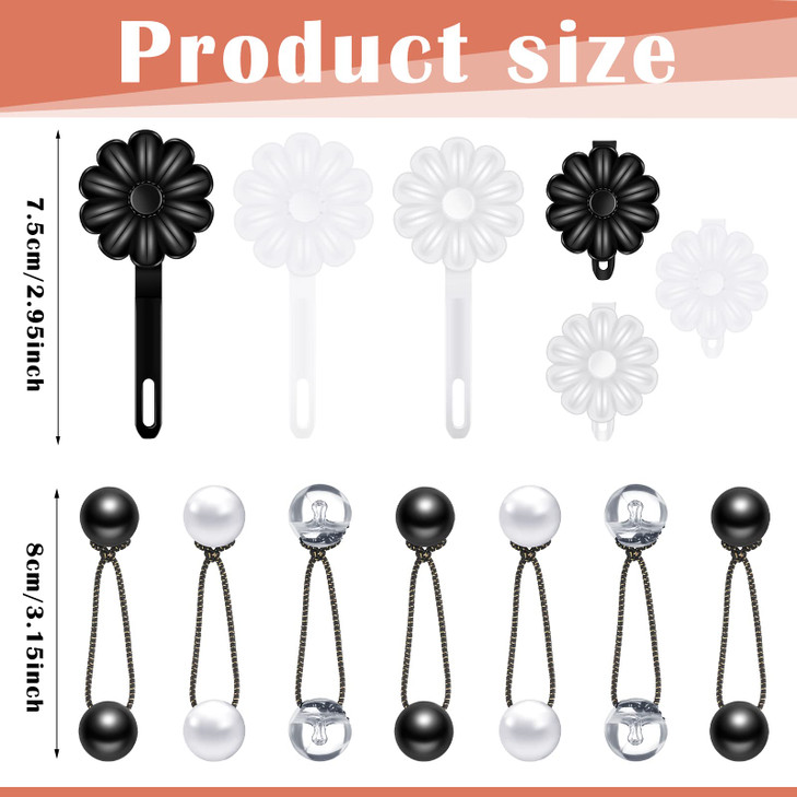 Jutom 72 Pcs Hair Barrettes Balls for Girls Self Hinge Hair Ties Bubble Accessories Set 80s 90s Bow Flower Plastic Clips for Baby Toddler(Black, Whit