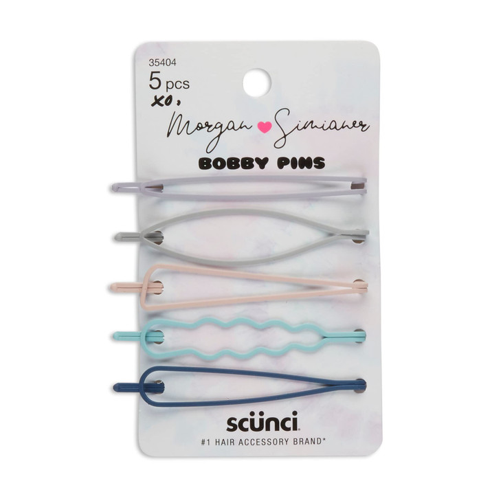 ScUnci xo Morgan Simianer Hair Bobby Pins, Assorted Pastel, 5-Pieces