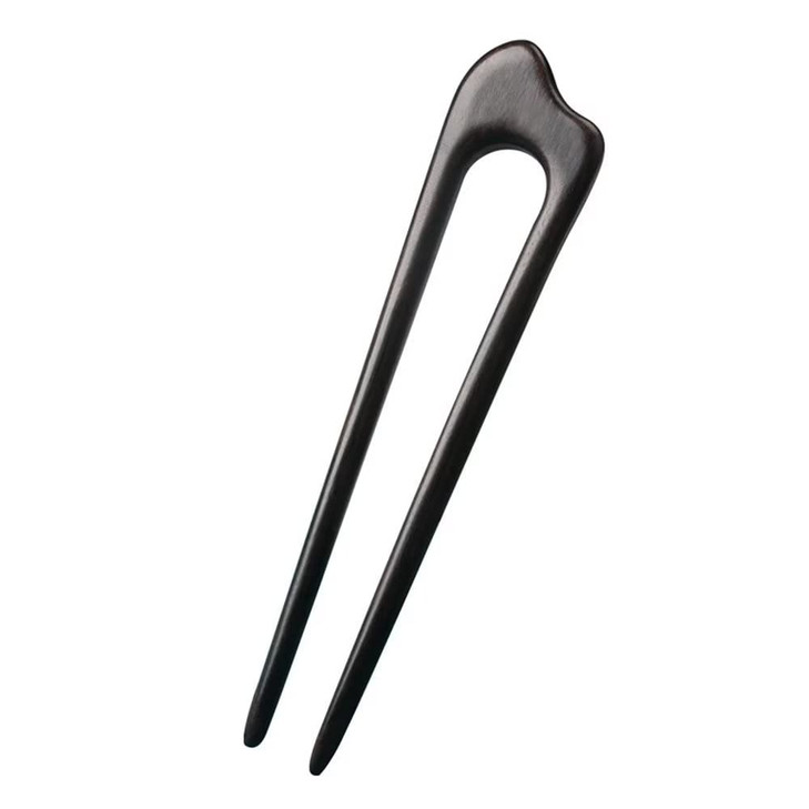 CHOISBEING Wooden Hair Fork, 5.8" Ebony Hairpin for Long Hair, Handmade French Hair Stick, U Shape Hair Clip for Women, Hair Accessories (1Pack Simpl