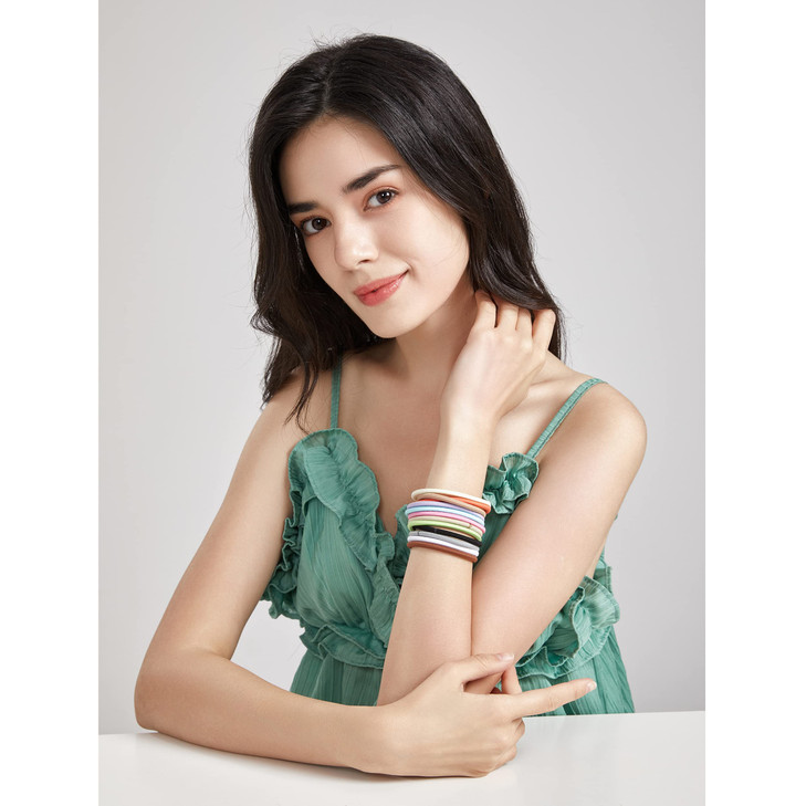 Dofash Hyper Elastic Hair Ties, 30 PCS Beige Hair Bands for Women's Hair, Blonde, Reusable, Nylon, Quick Stretch and Restore, Smooth Junction, Durabl