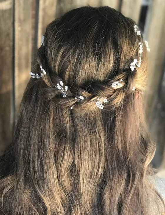Chargances Women Headband Bridal Hair Vine Pearl Hair Band Bohemia Hairpiece for Weeding Prom Festival Wedding Hair Accessories Bridesmaids Headpiece