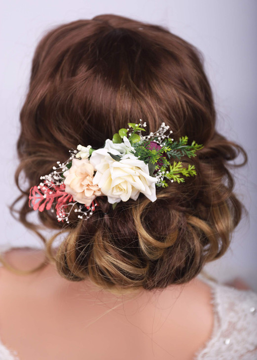 Kercisbeauty Cute Flower Hair Comb Vintage Headpiece for Garden Party Wedding Bridal Headband Girls Party Updo Hair Dress