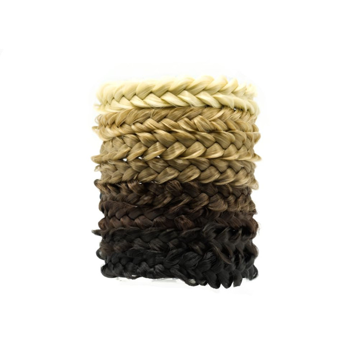 RPZL (SANDY BLONDE 16/22) Synthetic Hair Braided Headbands - Lightweight, Non-Slip Messy Braided Headband - Two Strands 4-inch Wide Headband with Tee