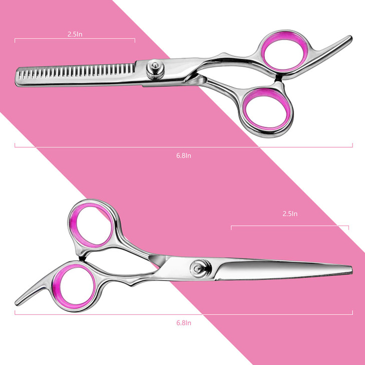 Hair Cutting Scissors Thinning Shears- Fcysy Professional Barber Sharp Hair Scissors Hairdressing Shears Kit with Haircut Accessories in Leather Case