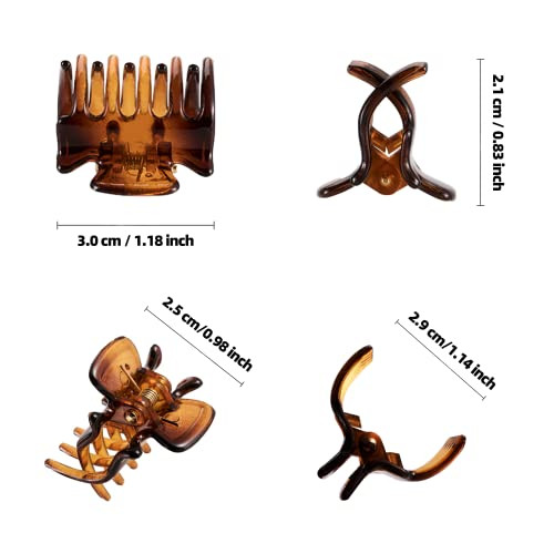 DIMUGE 22 pcs Light Brown Small Hair Claw Clips for Women and Girls, 1.1 inch Medium to Small Hair Clips for Styling Sectioning, Clamp Hair Bangs, Ke