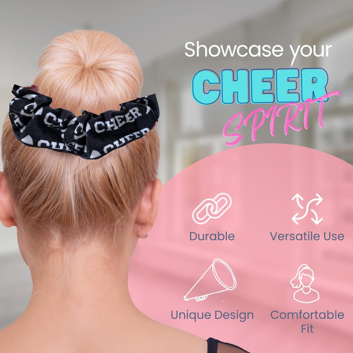 Cheer Scrunchie- Girls Cheer Hair Accessories- Cheerleading Elastics - Gift For Cheerleaders & Cheer Teams