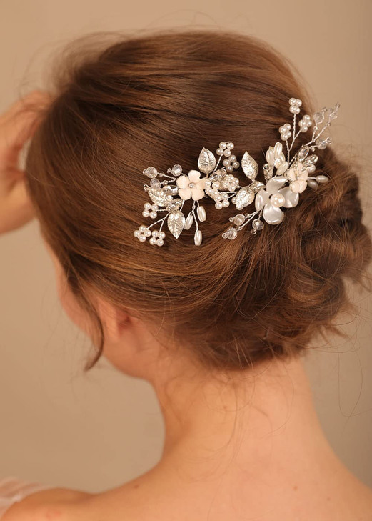 Denifery 2Pcs Flower Wedding Hair Pins Bridal Rhinestone Hair Pins Wedding Hair Accessories for Brides and Bridesmiad