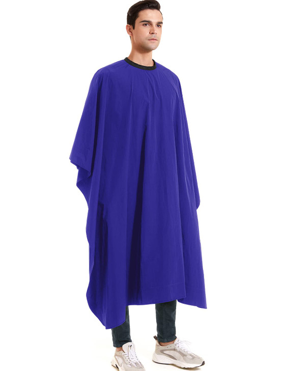 izzycka Barber Cape for Men-Waterproof Large Hair Cutting Cape-Professional Styling Adults Self Haircut Apron,Hair Salon Nylon Blue Capes, with Adjus