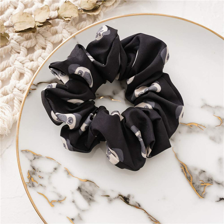 4 Pack pug gifts pug Dog Scrunchies for Hair Cute Dog Hair Ties Accessories for Women Girls Chiffion Cartoons Scrunchy Hair Bands, Pet Dog Hair Scrun