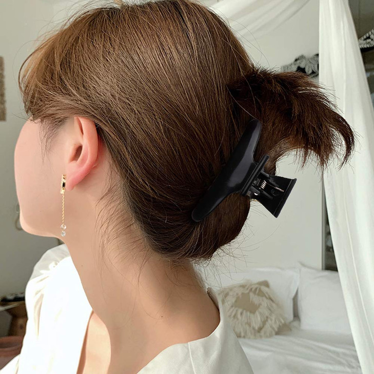 Ondder Hair Clips for Styling Sectioning Black Butterfly Hair Clips Clamps Claws Pro Salon Hair Clips for Cutting, Styling, Sectioning, Coloring Hair