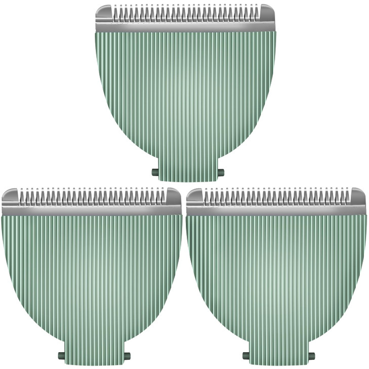 3Pcs Replacement Blades Compatible with Meridian Trimmer, Hygienic Ceramic Replacement Blades for Meridian Body Trimmer, Green