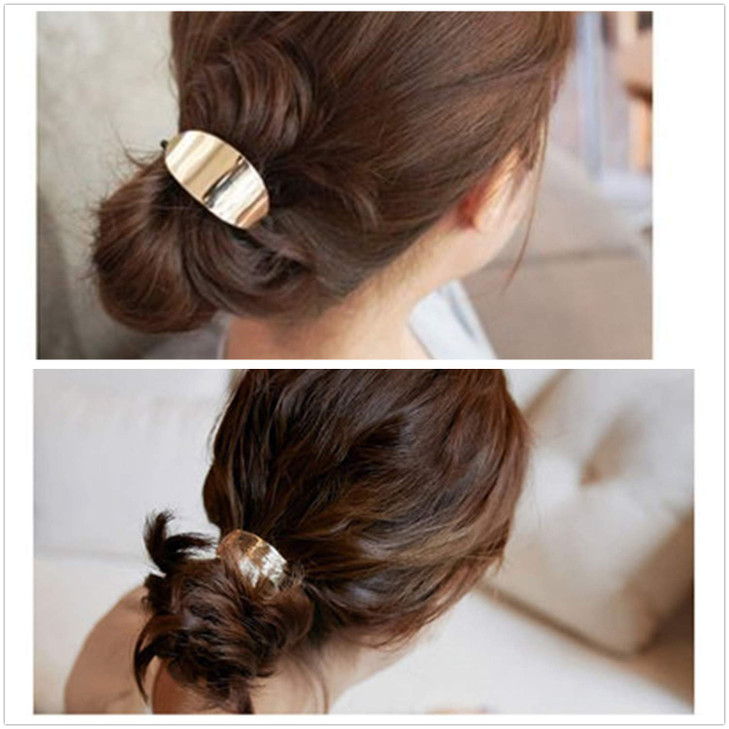 JinYu 8 Pcs Metal Leaf Hair Rope Hairband Ponytail Holder Hair Ring Crystal Elastic Rubber Band Hair Tie Hair Headdress Hair Accessories -2 Styles Go