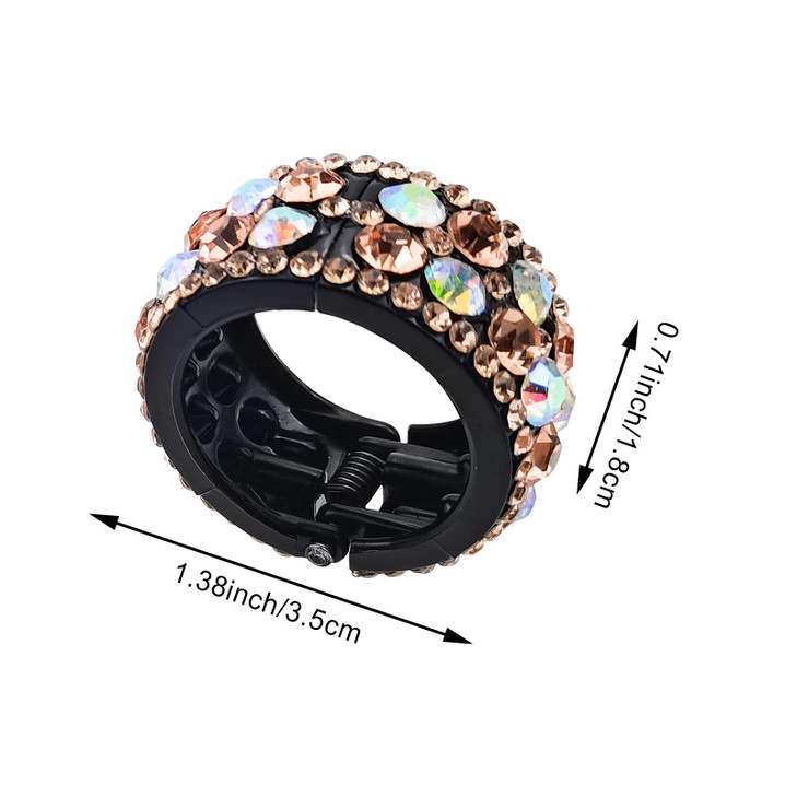 4 PACK Rhinestone Hair Claw Clips for High Ponytail, Nonslip Shark Rhinestone Hair Clips Small Metal Shark Hairpins Hair Accessories for Girls and Wo