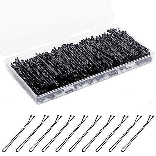 Bobby Pins 300 Pcs, Bobby Pins Black 2Inches, Fosvrde Reusable Invisible Wave Non Slip Hair Pins, for Girls, and Women, Bulk With Storage Box