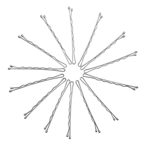 Dofash 5cm Waves Silver Long Bobby Pins for Thick Hair Pins for Women Bulk Hair Pins Mini Bobby Pins Large Package Gray White Hair 260 Count