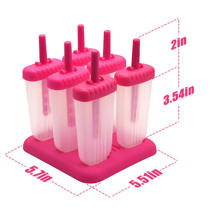New Resunable Popsicles Molds,Pack of 6 Pce Ice Popsicle Maker- Food Grade BPA Free,Easy-Release Ice Pop Molds,Diy Homemade Popsicle Molds with Resun