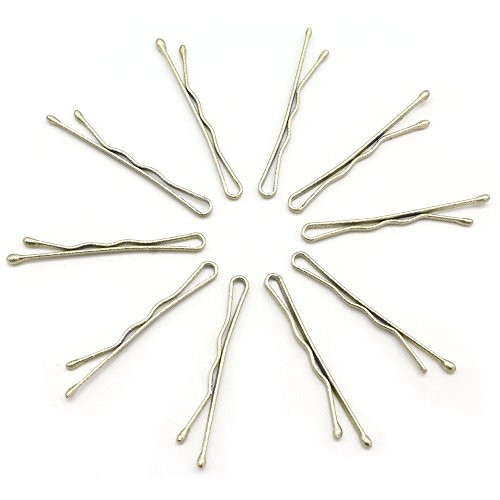 Dofash 100Pcs 3.5CM/1.38IN Mini Bobby Pins Blonde Hair Pins Long Bobby Pins Tiny Hair Pins with Gift Box for Women Girls Fine Hair (Bright Gold)