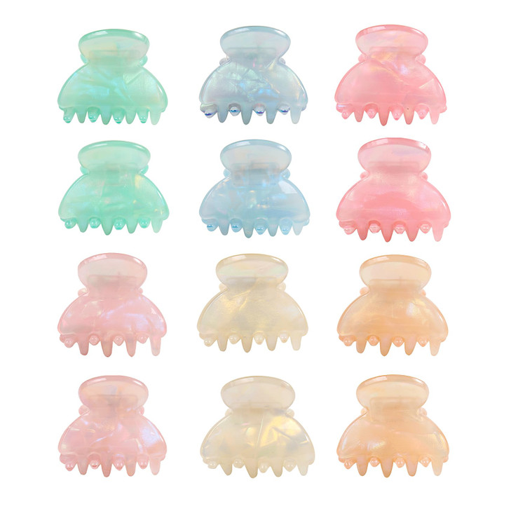 Mistofu 12Pcs Small Hair Claw Clips - Mini Hair Claw Clips for Girls and Women-Stylish Thin Hair Accessories Classic Hair Clips for Easy Styling-smal