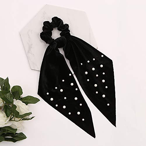 5 Pcs Velvet Scarf Hair Scrunchies Silk Ribbon Bow Scrunchies Super Soft Velvet Hair Ties Bowknot Scrunchies Bowknot Elegant Elastic Hair Bands Ponyt