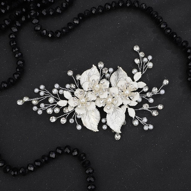 JWICOS Wedding Hair Clip Rhinestone Silver Bridal Hair Comb for Women Wedding Hair Accessories for Brides Bridal Hair Piece Headpiece for Women and G