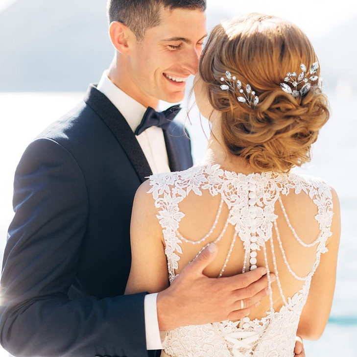 6 Pieces Bride Hair Pins Rhinestones Hair Accessories for Women Crystal Wedding Hair Piece for Bride Women Girls Bridesmaids(Silver)