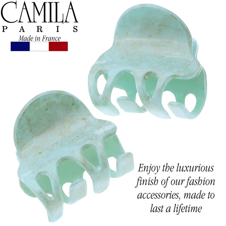 Camila Paris CP3088 French Hair Clip for Women, Set of 2 Small Mint Girls Hair Claw Clips Fashion Durable Hair Accessories for Women, Luxury Ladies S