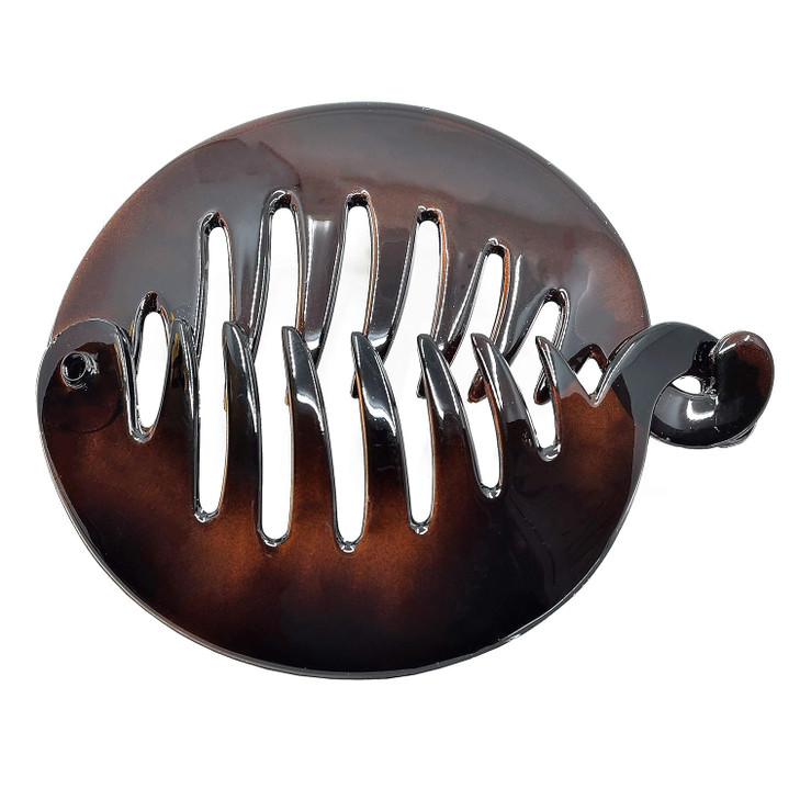 Camila Paris CP2428 3.25 inch French Banana Clip Hair Comb, Round Girls Ponytail Holder Interlocking Banana Combs For Volume Thick Hair. Fashion Styl