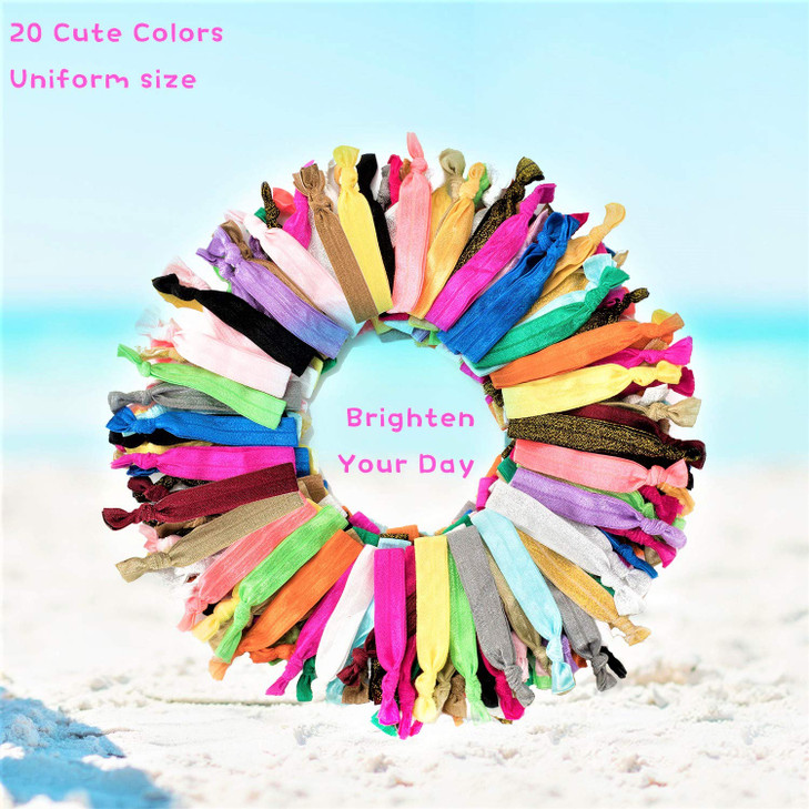 79STYLE 300pcs Elastic Hair Ties Ouchless No Crease Ouchless Ribbon Ponytail Holders Bulk Colorful Yoga Twist Hair Bands Hair Accessories Hand Knotte