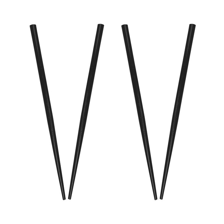 2 Sets of Wooden Hair Sticks Chopsticks for Women - Black & Black