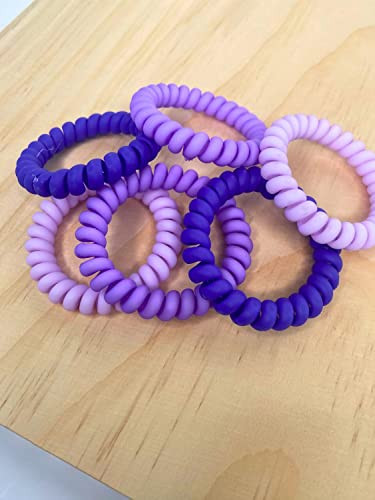 HEY SIS! Spiral Hair Ties 6pcs No Crease Coil Hair Ties Spiral Ponytail Holders Coils Scrunchies Plastic Phone Cord Hair Bands for Women Girls