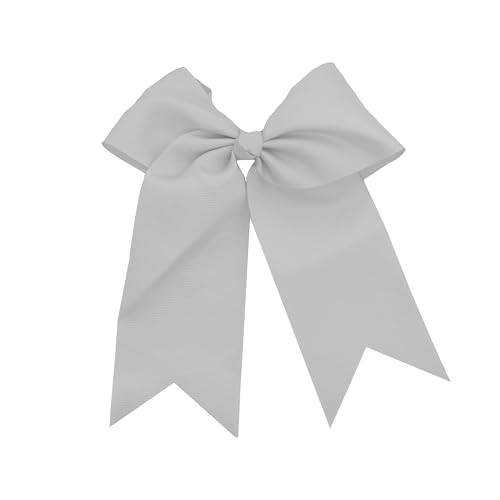 Light Grey Jumbo Bow Clip with Tails