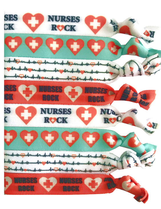 8 Piece Nursing Hair Elastic Set - Great Gift - Accessories for Nurses, Women, Girls, Teachers, Nursing School Classmates, Appreciation Week, Graduat