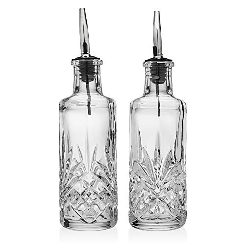 Godinger Oil and Vinegar Dispenser Cruet Set, Condiment Pourer Bottle - Dublin Collection