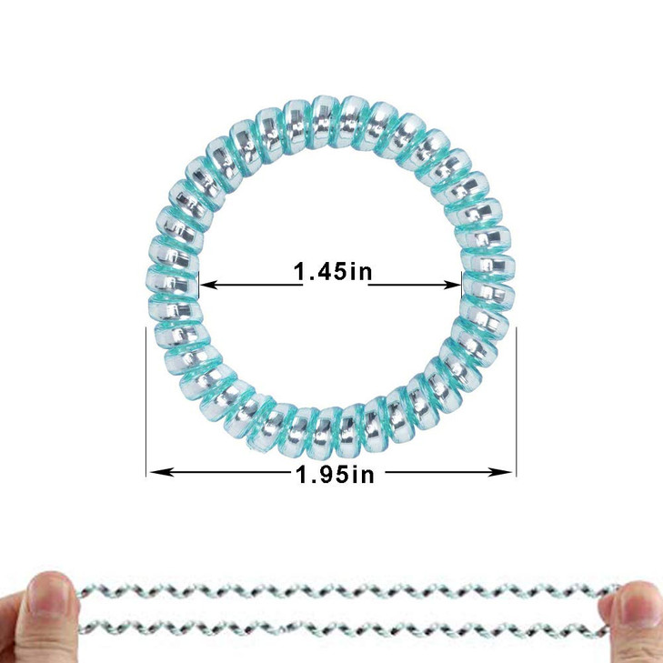 Winrase 24pcs Colorful Spiral Phone Cord Hair Ties Elastics Coil Hair Ties Waterproof Hair Coils Ponytail Holder for Women Girls