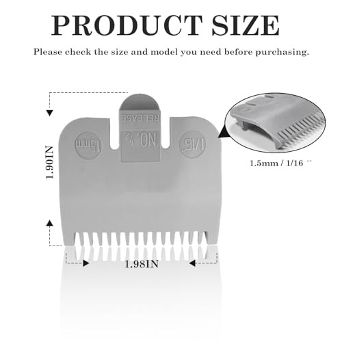 1/16" Replacement for Wahl Professional Attachment Clipper Guide Replacement Guard 1.5mm #1/2