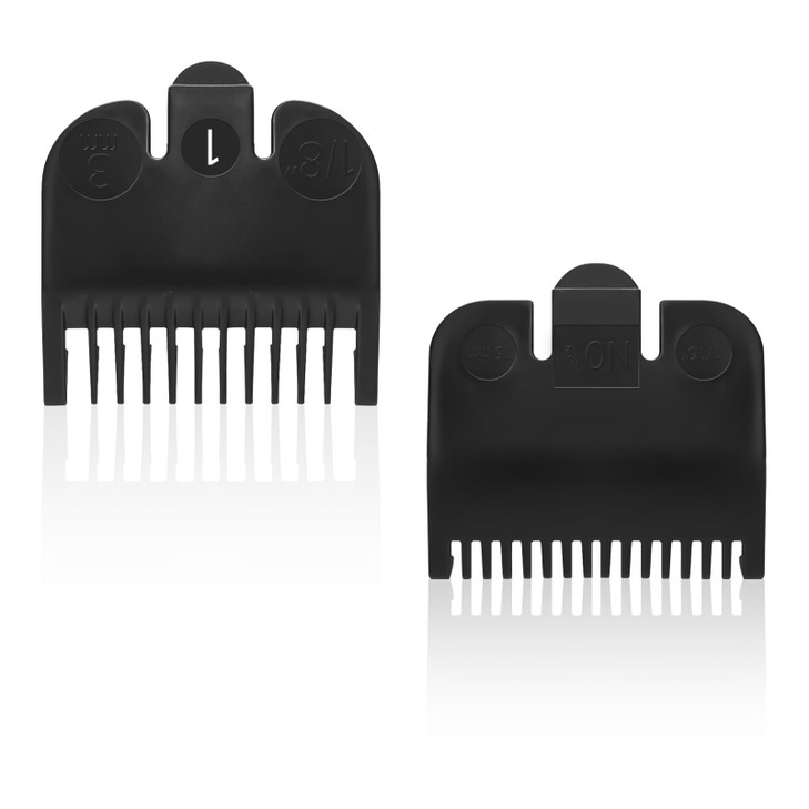 Replacement for Wahl Professional #1 Guide Comb Attachment No.1 1/8" (3.0mm) and Color Coded Clipper #1/2, 1/16", 1.5mm -Black