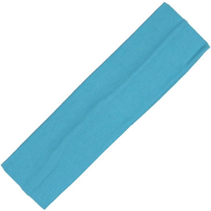 Kenz Laurenz Soft and Stretchy Elastic Cotton Headbands, Pack of 12, Light Blue