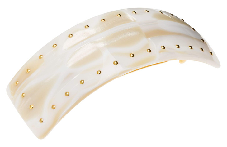 France Luxe Studded Rectangle Volume Barrette - Alba