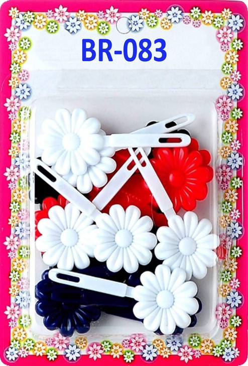 Tara Girls Self Hinge Plastic Bow Hair Barrettes Selection (BR 89)