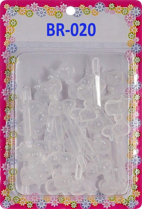 Tara Girls Self Hinge Bow Hair Barrettes 18 Pieces Selection (Clear)