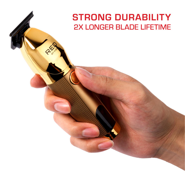 Red by Kiss Cordless Hair & Beard Trimmer for Men, Water-Proof Professional Rechargeable Hair Clipper, LCD Display Precision Blade Trimmer