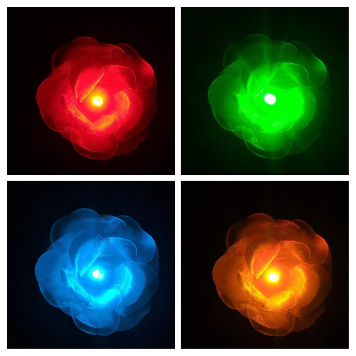 Glowing LED Light up ZuZu Flower Clip - Rose
