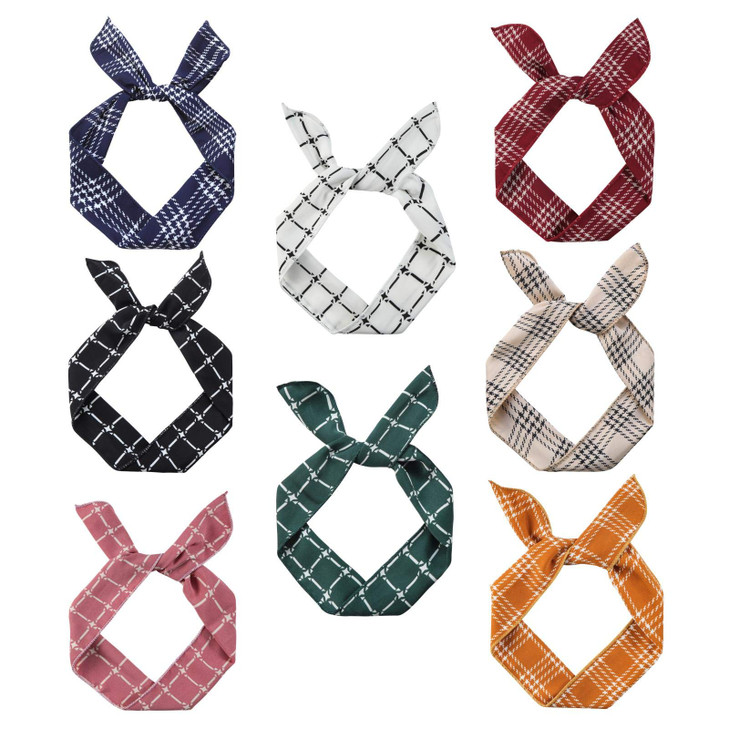 ONEYE, Wire Headbands for Women Twist Bow Hairbands Fashion Check Bunny Ears Headwraps Hair Accessories for Workout Yoga Running Soccer Sports Pack o