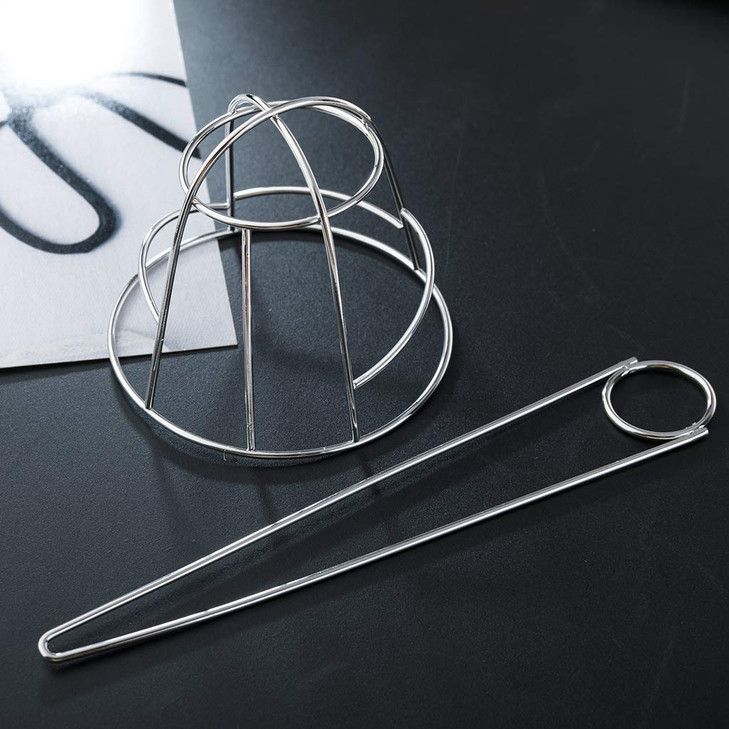 French Hair Bun Cover Cap Holder Creative Hair Cuff Hair Stick Hair Pin Bowl-shaped Hollow Hair Clip Bun Holder Bun Cage for Women Hair Updo (Silver)
