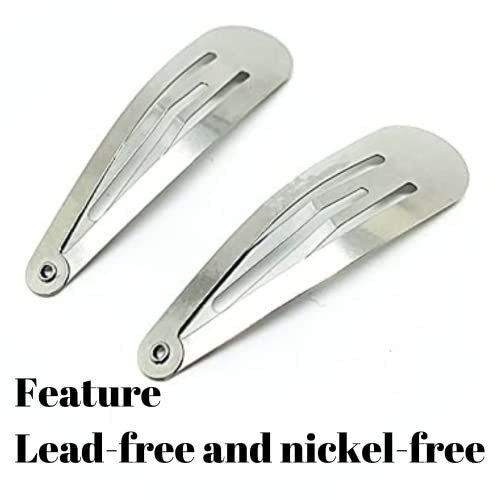 Alef Judaica Anti-rust Metal Snap Hair Clips for Women | Non Slip Metal Barrettes for Girls | Reusable Classic Snap Barrettes for All Hair Types | 4.