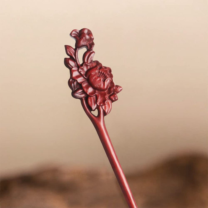 CHOISBEING Carved Wooden Hair Stick for Women Handmade Hair Pin for Long Hair Chopsticks for Buns Wooden Hair Fork for Hair Styling (Hair Stick B)