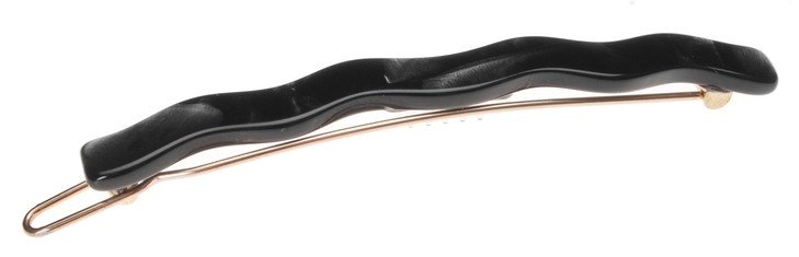 France Luxe Wavy Tige Boule Barrette - Nacro Black