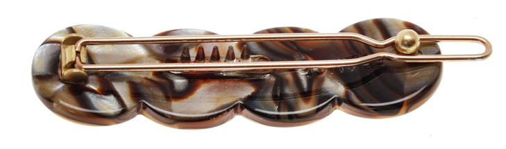 France Luxe Scalloped Tige Boule Barrette - Onyx