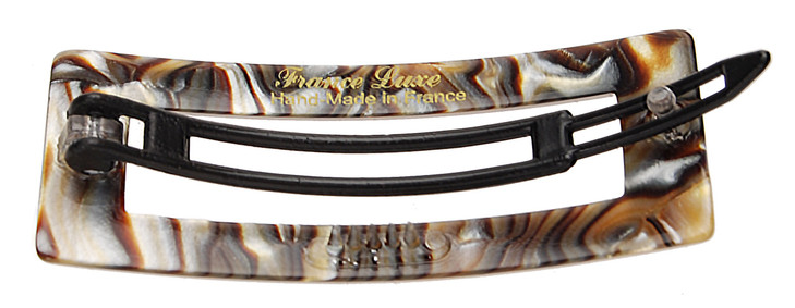 France Luxe Cutout Rectangle Plastic Tige Boule Barrette - Onyx